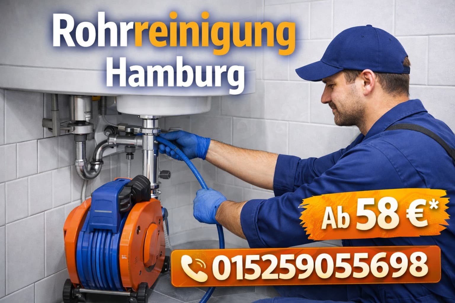 Gründliche Reinigung von Rohren zur Beseitigung von Ablagerungen und Verstopfungen.