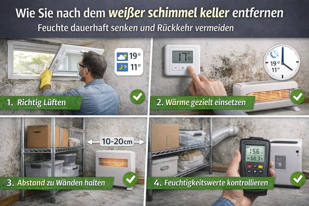 Wie Sie nach dem weißer schimmel keller entfernen Feuchte dauerhaft senken und Rückkehr vermeiden
