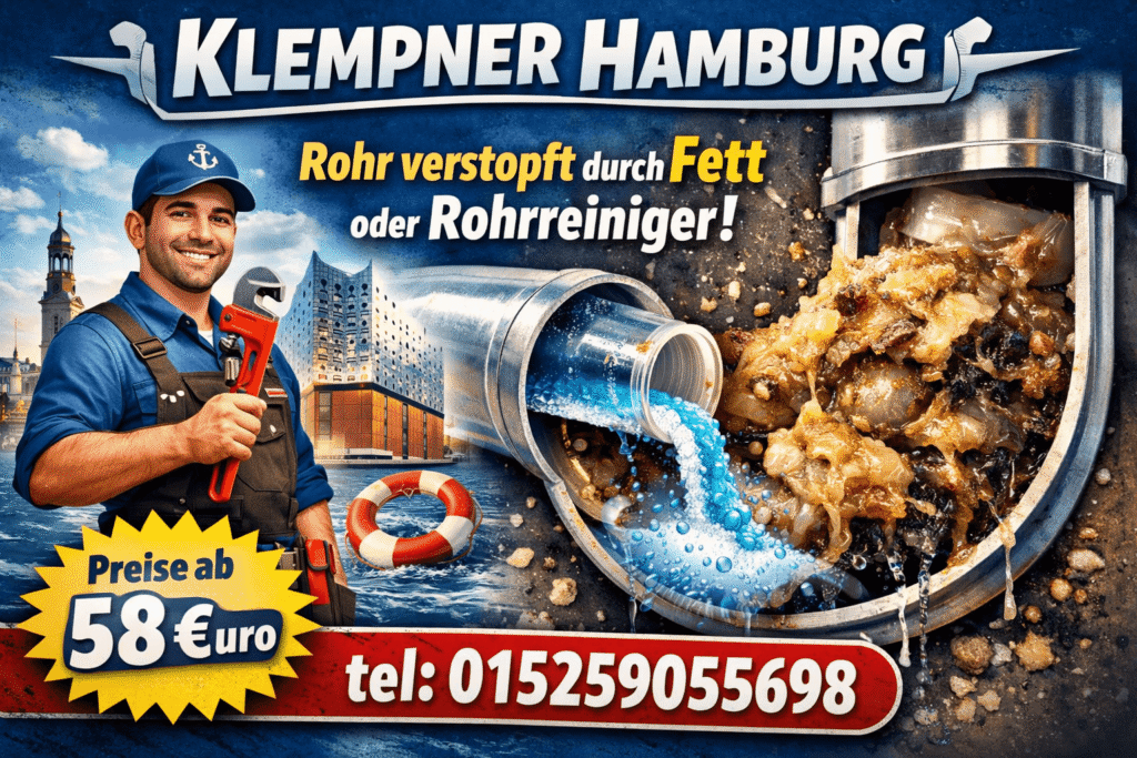 Rohr verstopft durch Fett oder Rohrreiniger