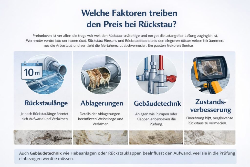 Welche Faktoren treiben den Preis bei Rückstau?