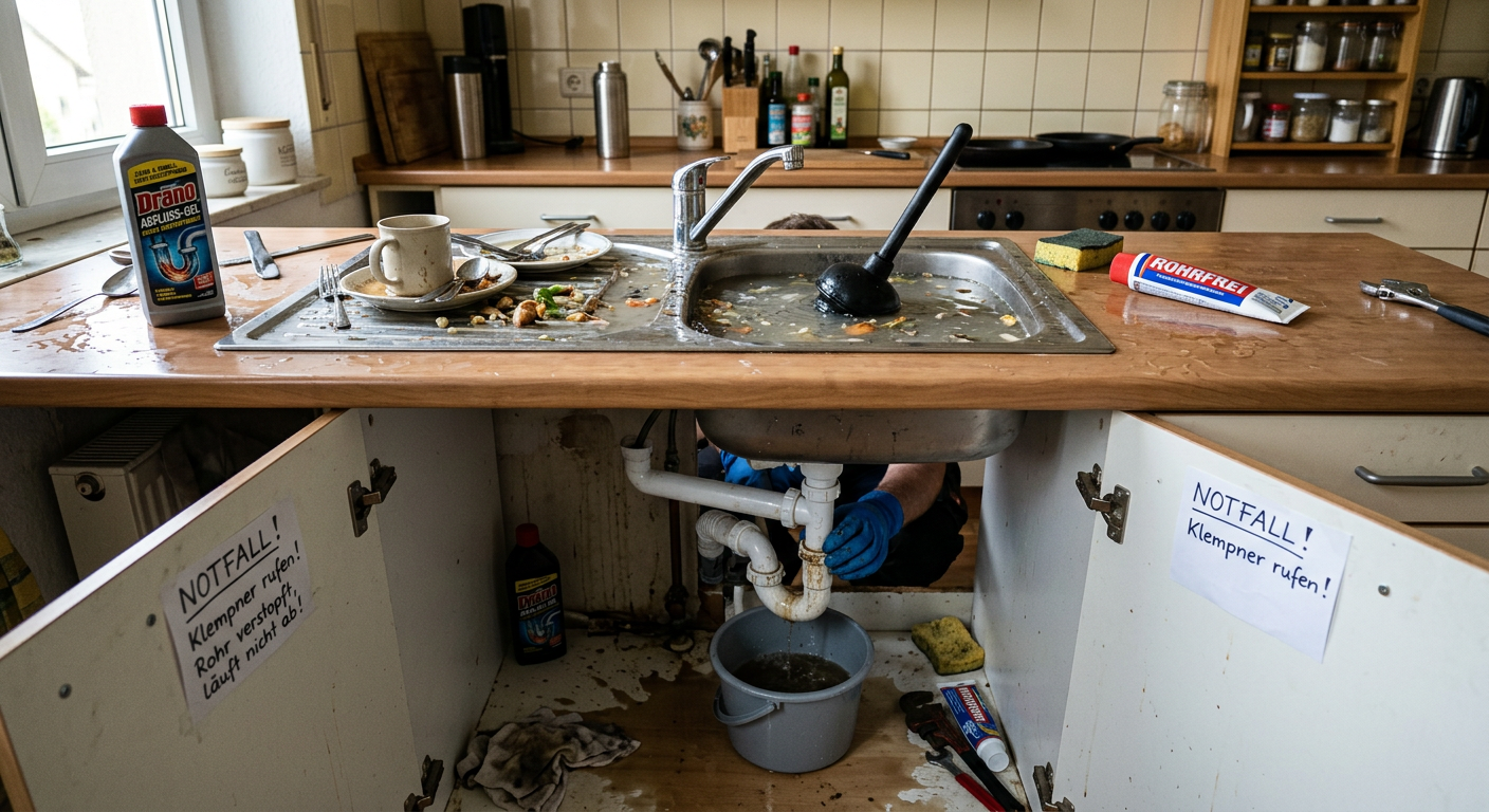 rohr verstopft wasser läuft nicht ab