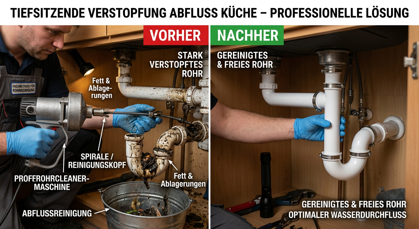 tiefsitzende verstopfung abfluss küche