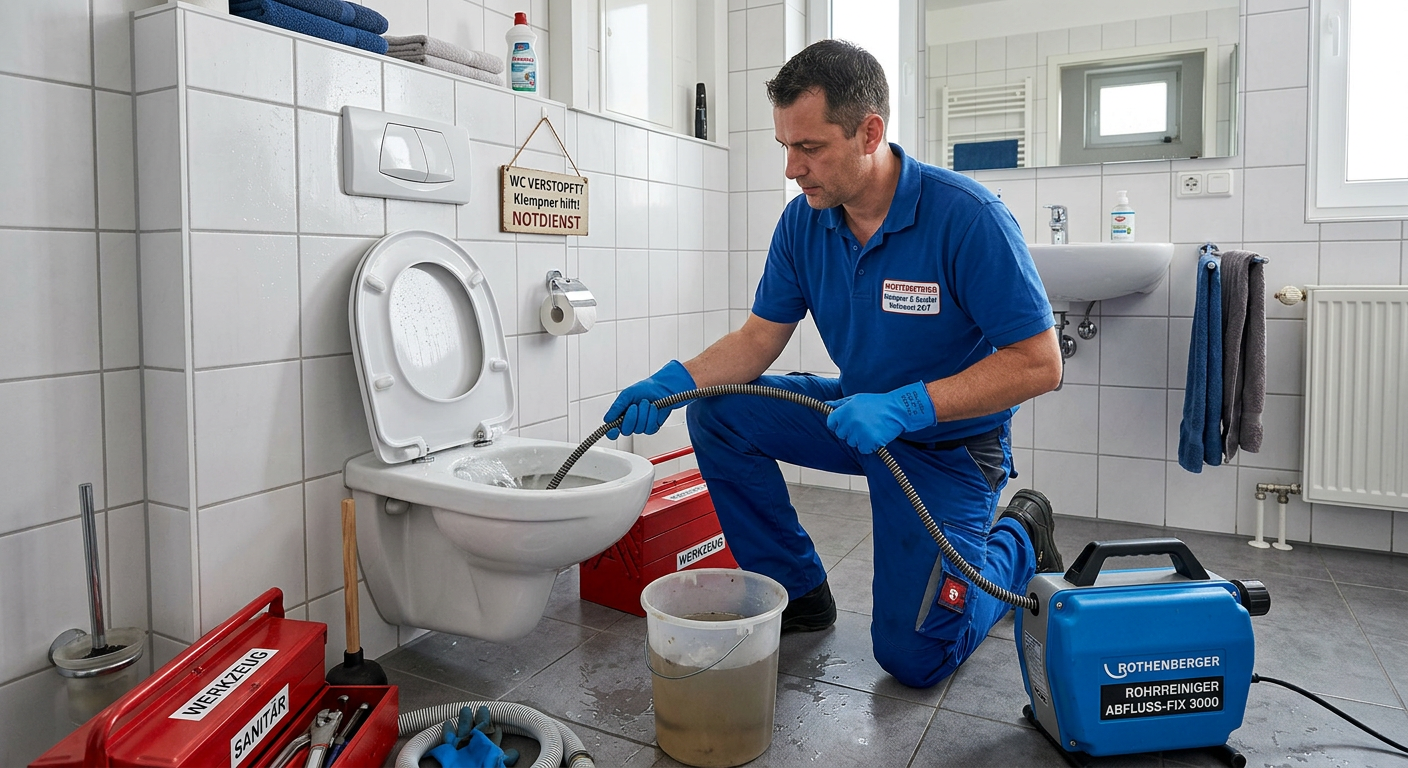 wc verstopft klempner