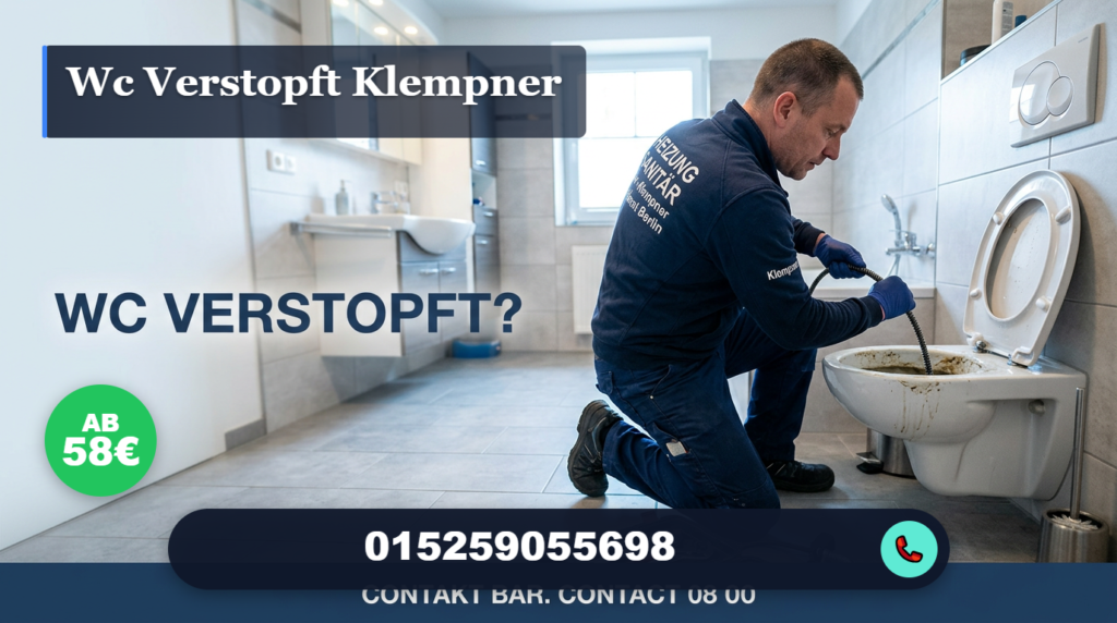 wc verstopft klempner