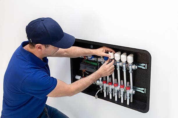 Der Techniker arbeitet sorgfältig und achtet auf jedes Detail bei der Installation.
