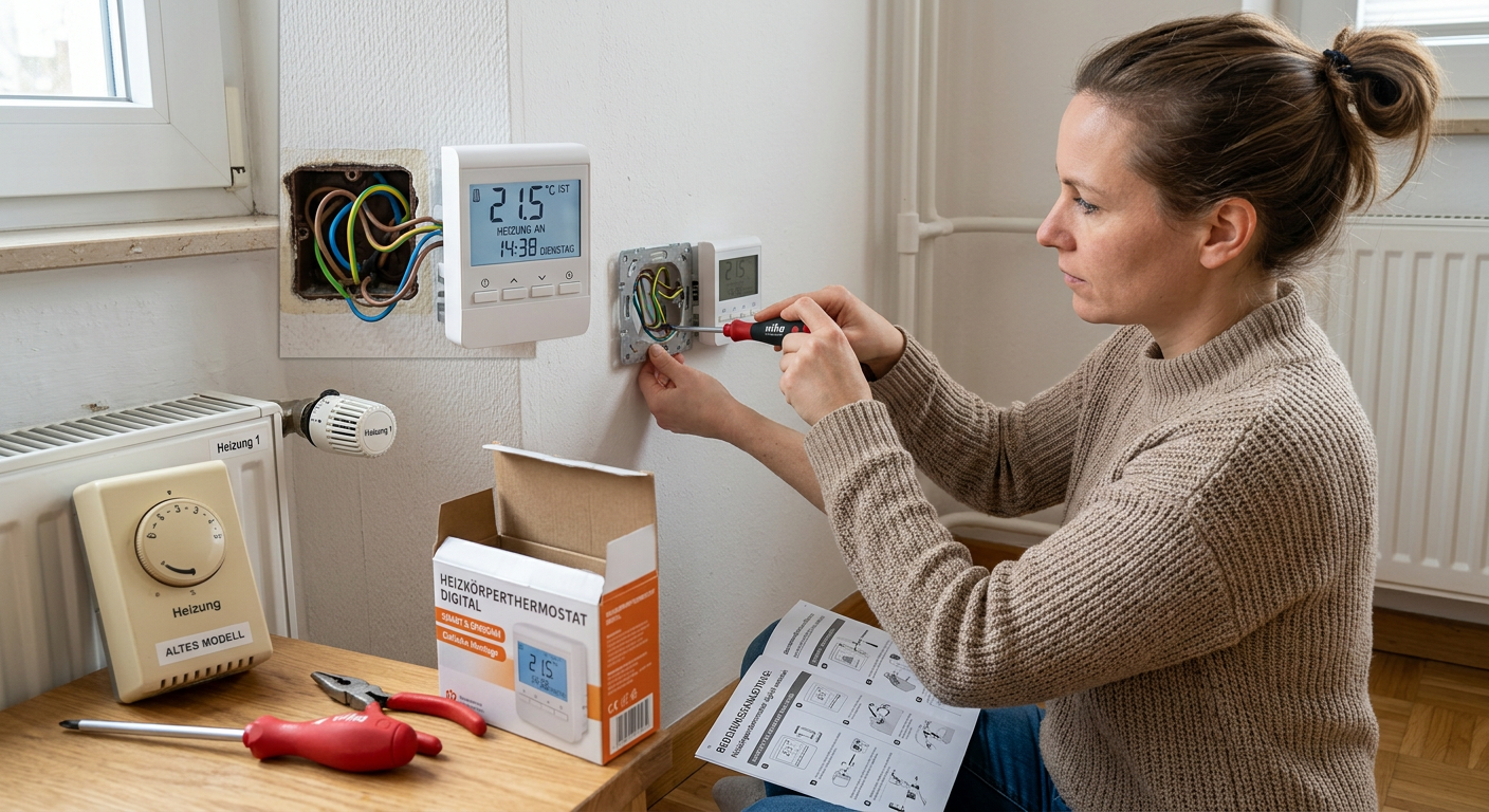 thermostat heizung wechseln digital