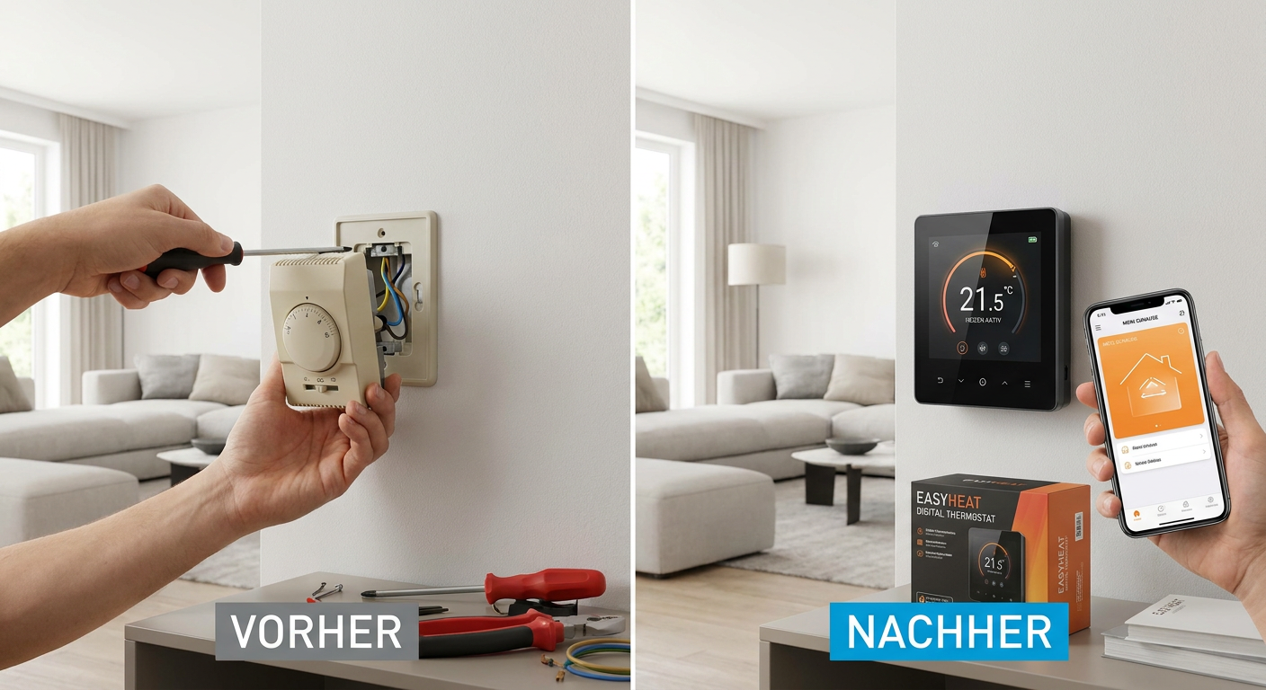 thermostat heizung wechseln digital
