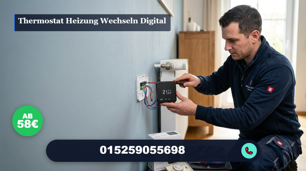 thermostat heizung wechseln digital