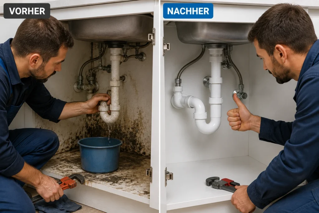 Professionelle Dichtheitsprüfung an einer Rohrinstallation